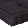 vidaXL Cuscino per Pallet e Pavimento in Cotone 120x40x7 cm Nero