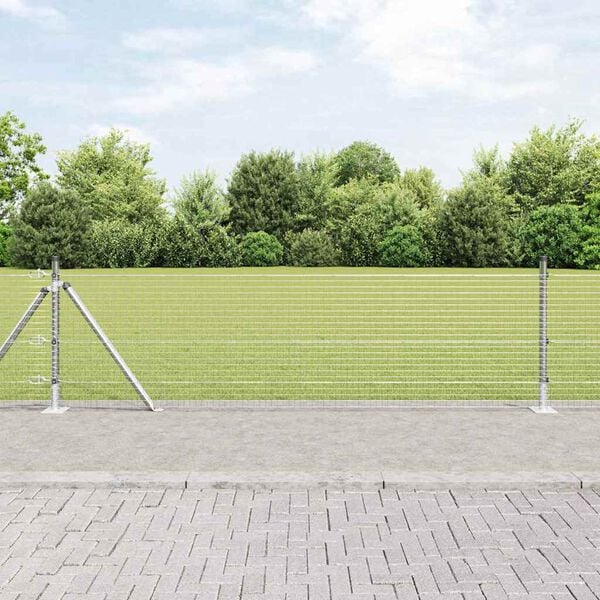 vidaXL Palo della recinzione Argento 100 x 0,6 m (rete 25 x 25 mm)