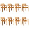 vidaXL Sedie da Giardino 8 pz 59x55x85 cm Legno Massello di Acacia
