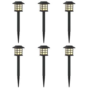 vidaXL Luci solari da esterno con picchetto 6 pcs Bianco caldo 38,5 cm