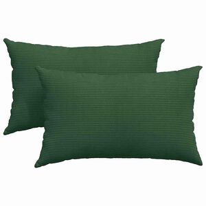 vidaXL Cuscini da Divano 2 pcs Verde Scuro 50 x 30 cm Tessuto in Cords