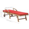 vidaXL Lettini Prendisole con Cuscini 2 pz in Legno di Teak Rosso