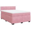 vidaXL Giroletto a Molle con Materasso Rosa 140x190 cm in Velluto