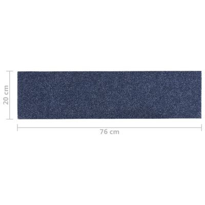 vidaXL Tappeti Adesivi Rettangolari per Scale 15 pz 76x20cm Blu Grigio