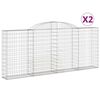 vidaXL Cesti Gabbioni ad Arco 2 pz 300x30x120/140 cm Ferro Zincato