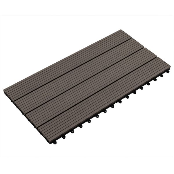 vidaXL Piastrelle per Decking WPC 6 pz 60x30 cm 1,08 m² Marrone Scuro