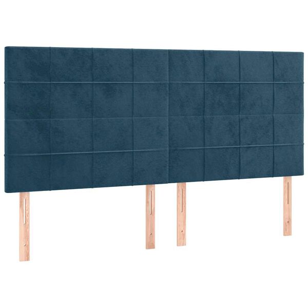 vidaXL Testiera Blu Scuro 180x5x118/128 cm Velluto