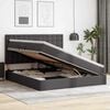 vidaXL Letto con contenitore e LED Grigio 160 x 200 cm Pelle Sintetica