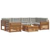 vidaXL Set di divani da esterno 7 pcs Grigio Naturale e Chiaro