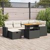 vidaXL Set Divani da Giardino con Cuscini 8 pz Nero Polyrattan Acacia