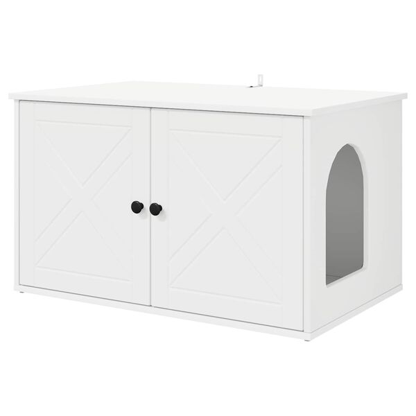 vidaXL Casa per Gatti Bianco 85 x 55 x 50,5 cm Legno multistrato