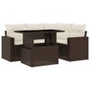 vidaXL Set Divano da Giardino 5 pz con Cuscini Marrone in Polyrattan