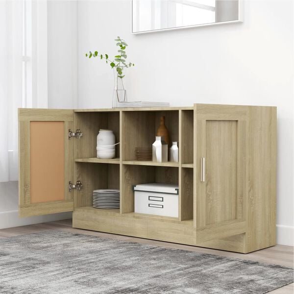 vidaXL Credenza Rovere Sonoma 120x30,5x70 cm in Legno Multistrato