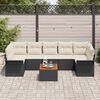 vidaXL Set Divano da Giardino con cuscino 8 pcs Nero e Crema