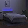 vidaXL Letto a Molle Materasso e LED Grigio Chiaro 100x200 cm Tessuto