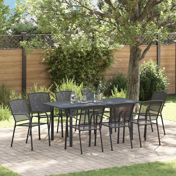 vidaXL Set da Pranzo per Giardino 9 pcs Antracite