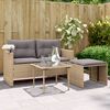 vidaXL Set Divano da Giardino 3 pz con Cuscini Beige in Polyrattan