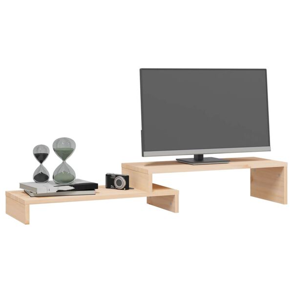 vidaXL Supporto per Monitor (52-101)x22x14 cm Legno Massello di Pino