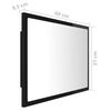 vidaXL Specchio da Bagno LED Nero Lucido 60x8,5x37 cm in Acrilico