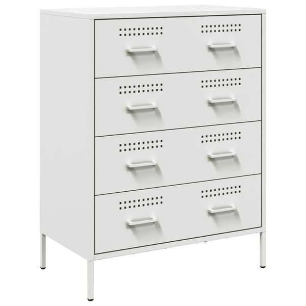 vidaXL Credenza Bianca 68x39x89 cm in Acciaio