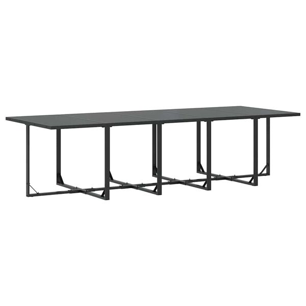 vidaXL Set da Pranzo per Giardino 15 pcs Nero Acciaio