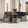 vidaXL Set Divano da Giardino con cuscino 8 pcs Grigio Poly Rattan