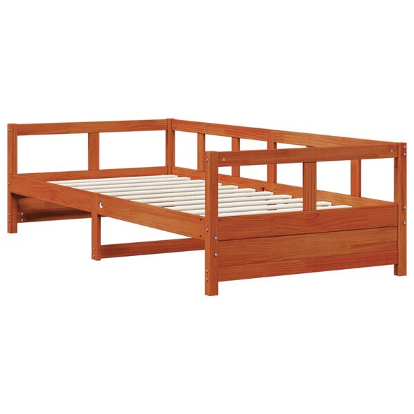 vidaXL Dormeuse senza Materasso Marrone Cera 90x200 cm Legno di Pino