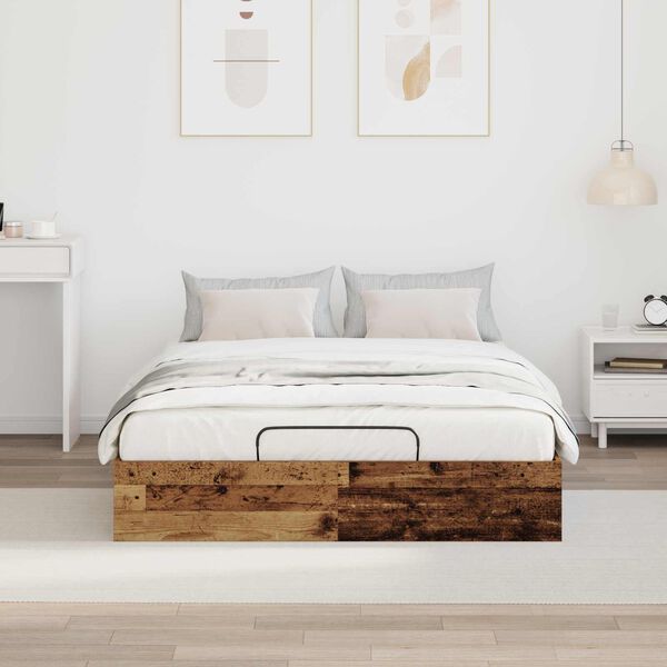 vidaXL Letto ottomano Legno vecchio 193 x 120 x 25 cm Truciolare