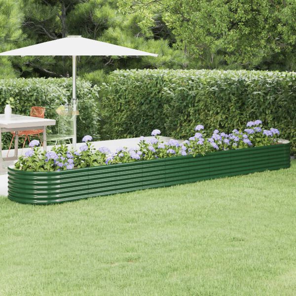 vidaXL Letto Giardino Acciaio Zincato 440x80x36 cm Verde