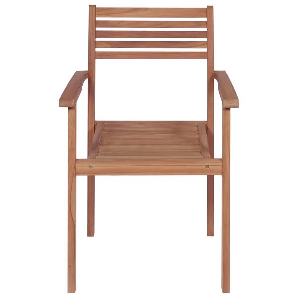 vidaXL Sedie da Giardino Impilabili 8 pz con Cuscini Massello di Teak