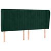 vidaXL Testiera ad Orecchio Verde Scuro 163x23x118/128cm in Velluto