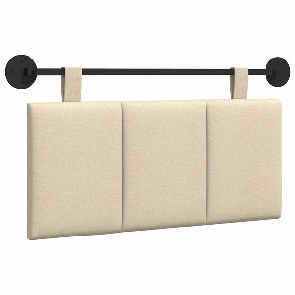 vidaXL Testata appesa Montaggio a parete Crema 100 x 55 x 5 cm Tessuto