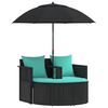 vidaXL Divano da giardino 8 pz polyrattan Nero e Turchese