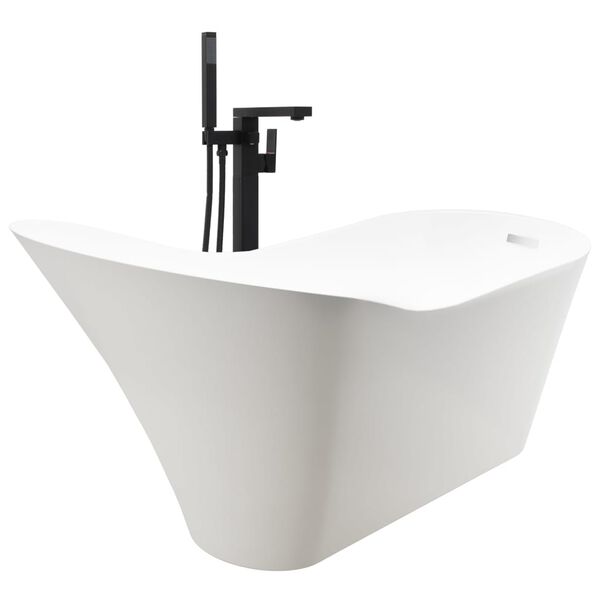 vidaXL Vasca da Bagno Indipendente con Rubinetto 210 L 90 cm Nera
