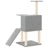 vidaXL Albero per Gatti con Tiragraffi in Sisal Grigio Chiaro 109 cm