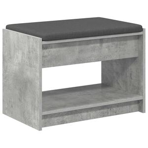 vidaXL Panca per ingresso con cuscino Grigio Cemento 63 x 38 x 45 cm