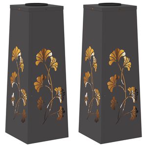 vidaXL Faro LED solare per sentieri 2 pz Bianco caldo 18 x 18 x 50 cm