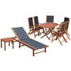 vidaXL Set da Pranzo da Giardino 9 pz con Cuscini Massello di Acacia