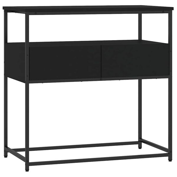 vidaXL Tavolino Consolle Nero 75x40x75 cm in Legno Multistrato