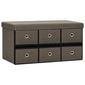 vidaXL Cassapanca Pieghevole Marrone 76x38x38 cm in Simil Lino