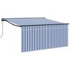 vidaXL Tenda retrattile Blu e Bianco 350 x 250 cm