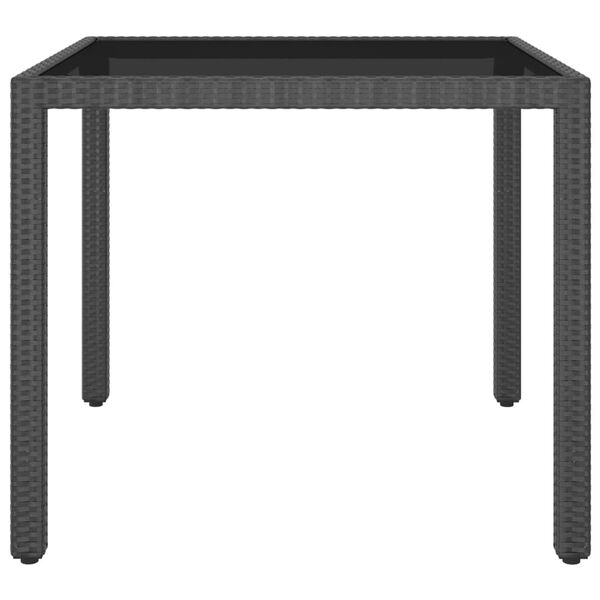 vidaXL Tavolo da Giardino Nero 90x90x75 cm in Polyrattan