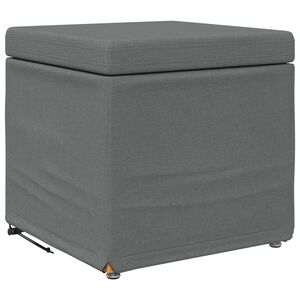 vidaXL Pouf Grigio scuro Tessuto e Legno Ingegnerizzato