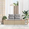 vidaXL Divano da giardino Beige 184 x 62 x 85cm polyrattan