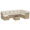 vidaXL Set Divano da Giardino 9 pz con Cuscini Beige in Polyrattan