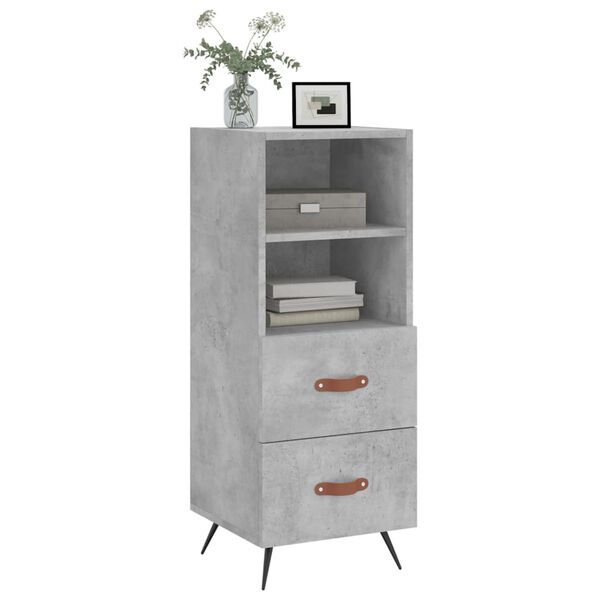 vidaXL Credenza Grigio Cemento 34,5x34x90 cm in Legno Multistrato
