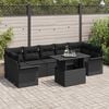 vidaXL Set Divano da Giardino con cuscino 8 pcs Nero Poly Rattan