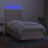 vidaXL Letto a Molle con Materasso e LED Crema 80x200 cm in Tessuto