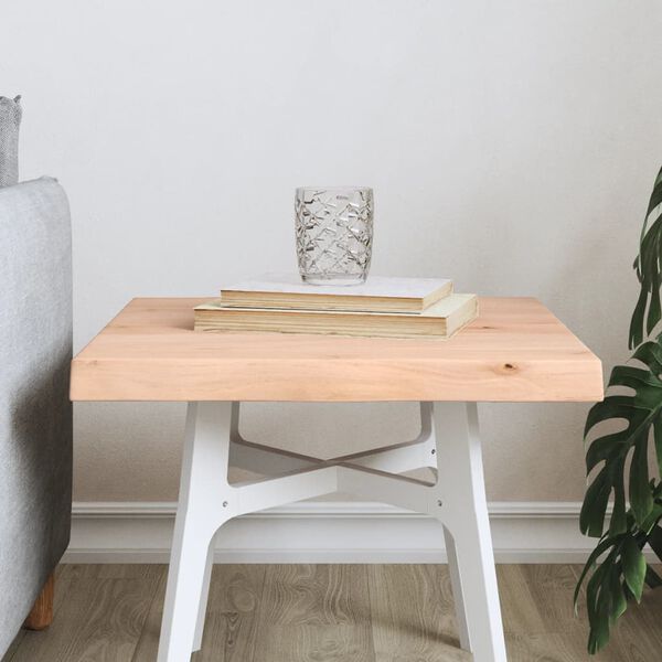 vidaXL Piano per Tavolo 40x40x(2-4) cm Rovere Non Trattato Bordi Vivi