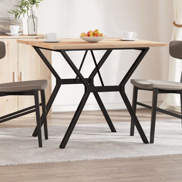 vidaXL Tavolo da Pranzo Telaio a Y 90x90x75,5 cm Legno Pino e Acciaio